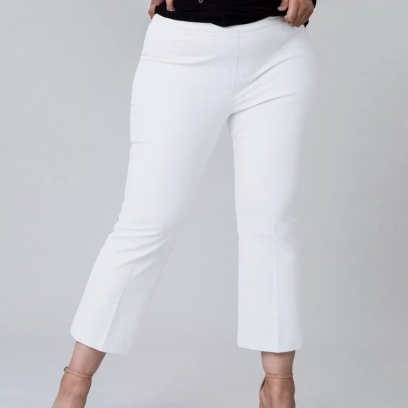 Spanx On-The-Go Cropped Kick Flare Pants Classic White Size Large - Picture 1 of 7
